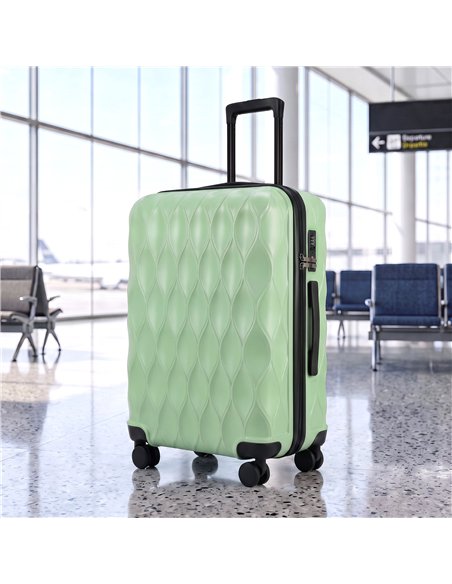 HOMCOM 26Inch 65cm Suitcase, ABS Hard Shell Checked Luggage with TSA Lock, Spinner Wheels, Telescopic Handle, Green - pic 212039 | FastDaddyshop