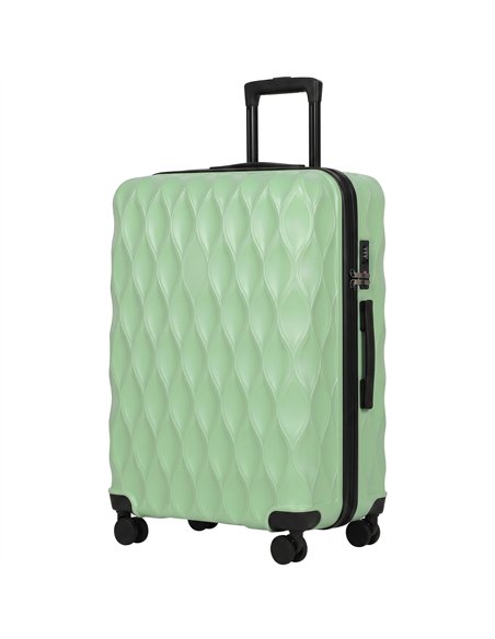 HOMCOM 30Inch 77cm Suitcase, ABS Hard Shell Checked Luggage with TSA Lock, Spinner Wheels, Telescopic Handle, Green - pic 212047 | FastDaddyshop