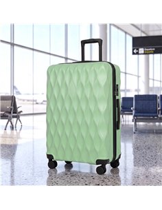 HOMCOM 30Inch 77cm Suitcase, ABS Hard Shell Checked Luggage with TSA Lock, Spinner Wheels, Telescopic Handle, Green 2