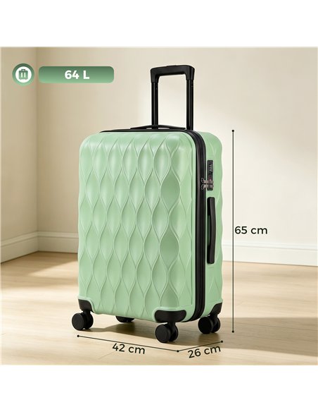 HOMCOM 2-Piece Luggage Set, ABS Hard Shell Carry On Suitcase Set with TSA Lock, USB Port, Spinner Wheels, 12/20 inch, Green - pic 212067 | FastDaddyshop