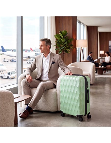 HOMCOM 2-Piece Luggage Set, ABS Hard Shell Carry On Suitcase Set with TSA Lock, USB Port, Spinner Wheels, 12/20 inch, Green - pic 212072 | FastDaddyshop