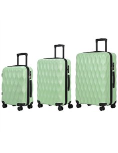 HOMCOM 3-Piece Suitcase Set, Hard Shell Carry On & Checked Luggage Set with TSA Lock, 20/24/28 Inch, Green