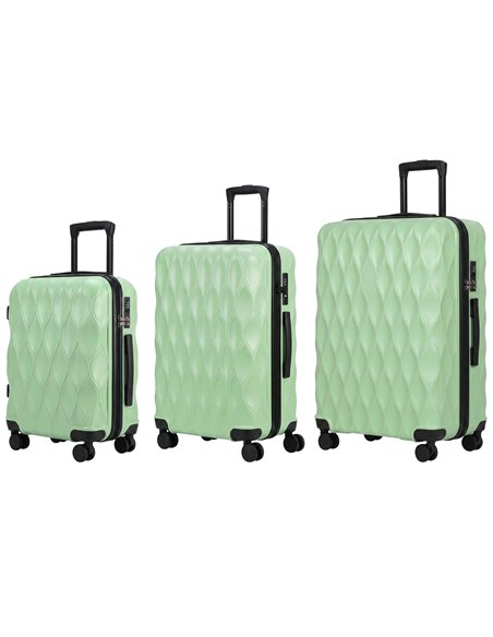 HOMCOM 3-Piece Suitcase Set, Hard Shell Carry On & Checked Luggage Set with TSA Lock, 20/24/28 Inch, Green - pic 212083 | FastDaddyshop