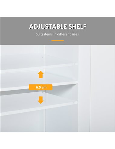 Kleankin Bathroom Free-Standing Storage Cabinet with 2 Drawers, Adjustable Shelf, White