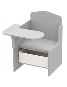 AIYAPLAY Kids Table and Chair Set, Children Desk and Chair with Storage Bins for Playing, Reading, Painting, for Ages 3-5, Grey