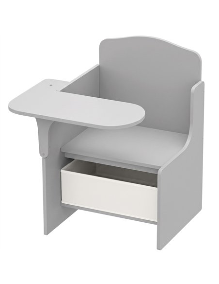 AIYAPLAY Kids Table and Chair Set, Children Desk and Chair with Storage Bins for Playing, Reading, Painting, for Ages 3-5, Grey - pic 212173 | FastDaddyshop
