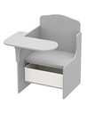 AIYAPLAY Kids Table and Chair Set, Children Desk and Chair with Storage Bins for Playing, Reading, Painting, for Ages 3-5, Grey