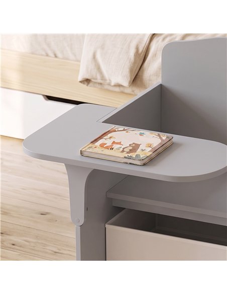 AIYAPLAY Kids Table and Chair Set, Children Desk and Chair with Storage Bins for Playing, Reading, Painting, for Ages 3-5, Grey - pic 212181 | FastDaddyshop