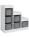 AIYAPLAY Toy Storage Organiser, Three-Layer Kids Toy Storage Units, with Removable Bins, for Ages 3-8 Years, Grey