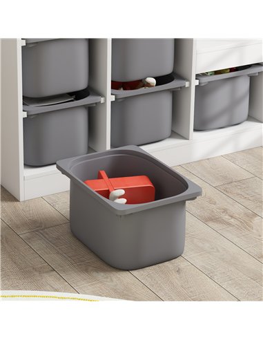 AIYAPLAY Toy Storage Organiser, Three-Layer Kids Toy Storage Units, with Removable Bins, for Ages 3-8 Years, Grey