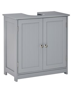 Kleankin Under-Sink Storage Cabinet with Adjustable Shelf, Drain Hole, Grey