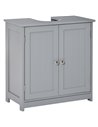 Kleankin Under-Sink Storage Cabinet with Adjustable Shelf, Drain Hole, Grey