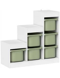 AIYAPLAY Toy Storage Organiser, Three-Layer Kids Toy Storage Units, with Removable Bins, for Ages 3-8 Years, Green