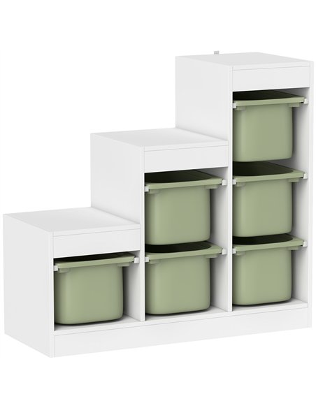 AIYAPLAY Toy Storage Organiser, Three-Layer Kids Toy Storage Units, with Removable Bins, for Ages 3-8 Years, Green - pic 212200 | FastDaddyshop