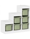 AIYAPLAY Toy Storage Organiser, Three-Layer Kids Toy Storage Units, with Removable Bins, for Ages 3-8 Years, Green