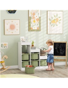 AIYAPLAY Toy Storage Organiser, Three-Layer Kids Toy Storage Units, with Removable Bins, for Ages 3-8 Years, Green 2