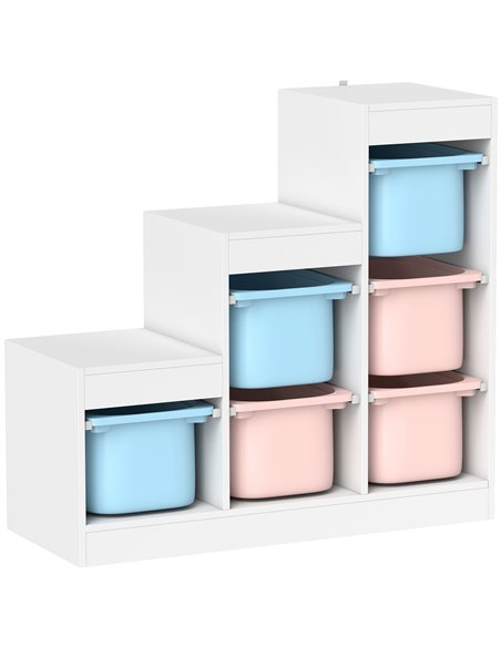 AIYAPLAY Toy Storage Organiser, Three-Layer Kids Toy Storage Units, with Removable Bins, for Ages 3-8 Years, Multi-colour - pic 212209 | FastDaddyshop