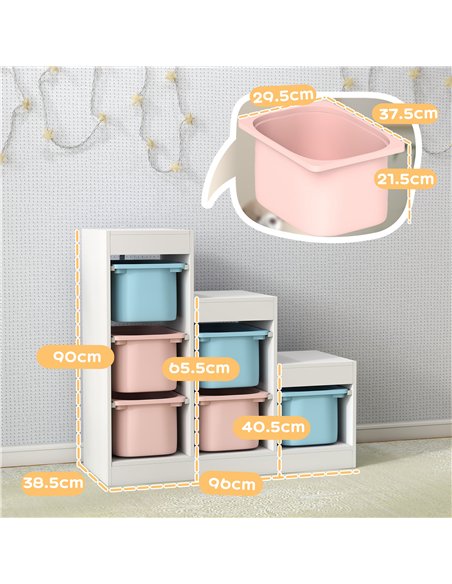 AIYAPLAY Toy Storage Organiser, Three-Layer Kids Toy Storage Units, with Removable Bins, for Ages 3-8 Years, Multi-colour - pic 212211 | FastDaddyshop