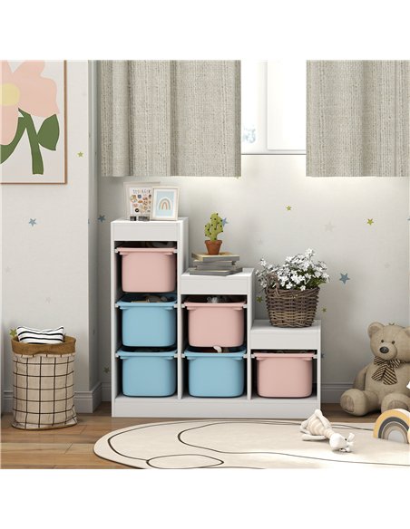 AIYAPLAY Toy Storage Organiser, Three-Layer Kids Toy Storage Units, with Removable Bins, for Ages 3-8 Years, Multi-colour - pic 212216 | FastDaddyshop
