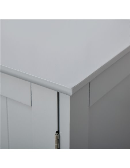 Kleankin 60x60cm Under-Sink Storage Cabinet w/ Adjustable Shelf Handles Drain Hole Bathroom Cabinet Space Saver Organizer Grey - pic 21226 | FastDaddyshop