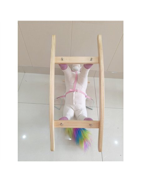 AIYAPLAY Rocking Horse, Unicorn Ride on Horse with Sounds and Stable Wooden Base for 1-3 Years, Cream White - pic 212265 | FastDaddyshop