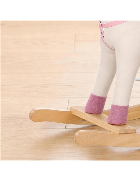 AIYAPLAY Rocking Horse, Unicorn Ride on Horse with Sounds and Stable Wooden Base for 1-3 Years, Cream White - pic 212271 | FastDaddyshop
