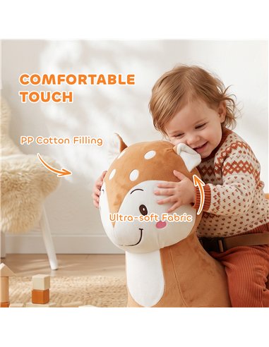 AIYAPLAY Rocking Horse, Ride on Horse Deer Design with Sounds, Security Belt, Rocking Stopper, for Toddlers 1-3 Years, Brown