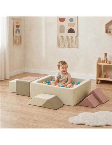 AIYAPLAY Soft Play 9 Piece Foam Climbing Blocks Soft Play Set with Tangram Play, Removable Cover for Kids Room, Ages 3-6 Years