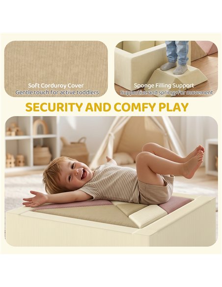 AIYAPLAY Soft Play 9 Piece Foam Climbing Blocks Soft Play Set with Tangram Play, Removable Cover for Kids Room, Ages 3-6 Years - pic 212285 | FastDaddyshop