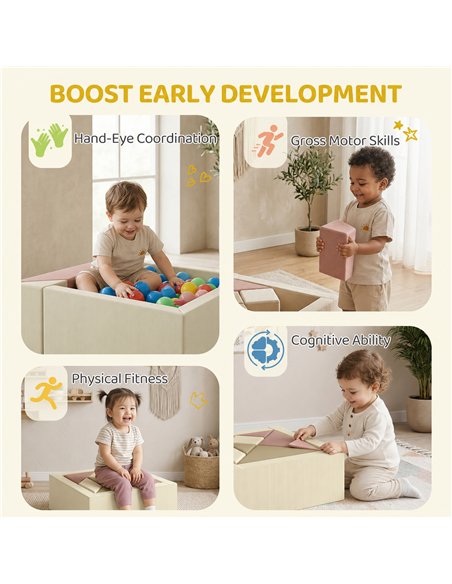 AIYAPLAY Soft Play 9 Piece Foam Climbing Blocks Soft Play Set with Tangram Play, Removable Cover for Kids Room, Ages 3-6 Years - pic 212287 | FastDaddyshop