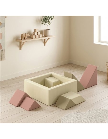AIYAPLAY Soft Play 9 Piece Foam Climbing Blocks Soft Play Set with Tangram Play, Removable Cover for Kids Room, Ages 3-6 Years - pic 212288 | FastDaddyshop