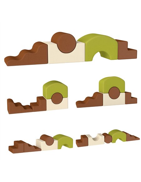 AIYAPLAY Toddlers Climbing Toys, 5-Piece Foam Climbing Blocks with Non-Slip Bottom, Washable Cover for Crawling or Building - pic 212290 | FastDaddyshop