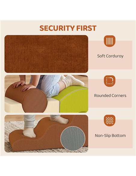 AIYAPLAY Toddlers Climbing Toys, 5-Piece Foam Climbing Blocks with Non-Slip Bottom, Washable Cover for Crawling or Building - pic 212294 | FastDaddyshop