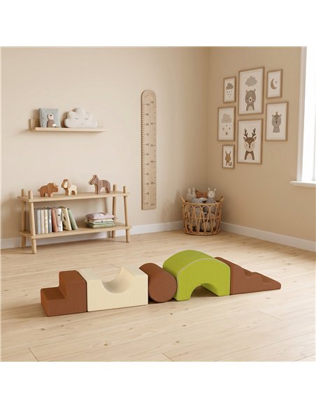 AIYAPLAY Toddlers Climbing Toys, 5-Piece Foam Climbing Blocks with Non-Slip Bottom, Washable Cover for Crawling or Building - pic 212298 | FastDaddyshop