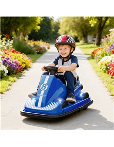AIYAPLAY Kids Bumper Car, 360° Rotation Spin Electric Waltzer Car with LED Lights, Music for Ages 3-8 Years Old, Blue 2