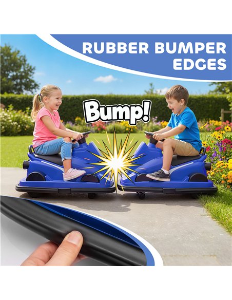 AIYAPLAY Kids Bumper Car, 360° Rotation Spin Electric Waltzer Car with LED Lights, Music for Ages 3-8 Years Old, Blue - pic 212304 | FastDaddyshop