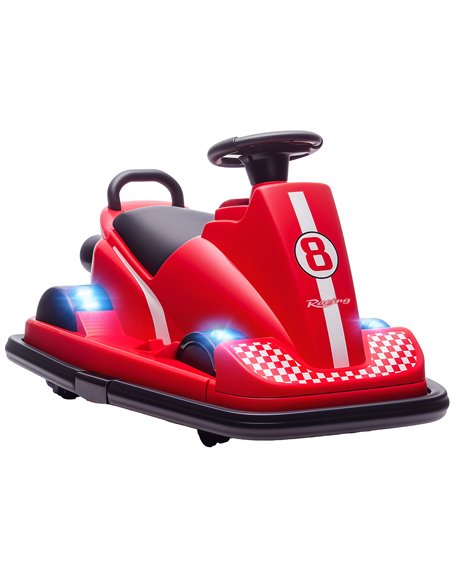 AIYAPLAY Kids Bumper Car, 360° Rotation Spin Electric Walzer Car with LED Lights, Music for Ages 3-8 Years Old, Red - pic 212308 | FastDaddyshop