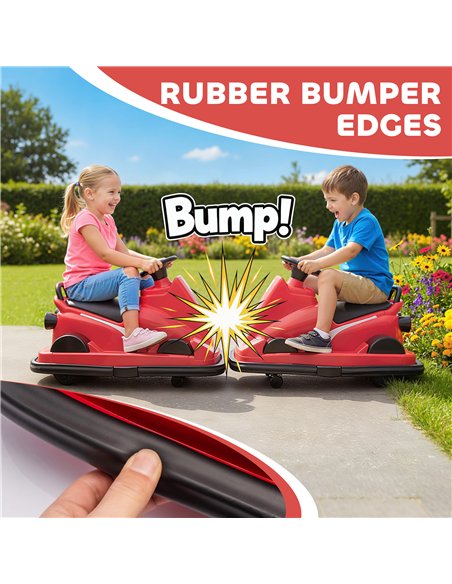 AIYAPLAY Kids Bumper Car, 360° Rotation Spin Electric Walzer Car with LED Lights, Music for Ages 3-8 Years Old, Red - pic 212313 | FastDaddyshop