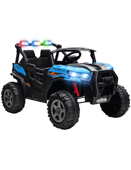 AIYAPLAY 24V Electric Ride on Car, 2-Seater Electric Car for Kids with Remote, Bluetooth, Soft Start, Suspension Spring, Blue - pic 212326 | FastDaddyshop