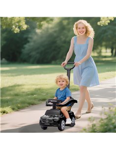 AIYAPLAY 2 in 1 Baby Ride on Push Car Mercedes-Benz C-Class Licensed Walker Foot to Floor Push-Along with Removable Handle, Blac 2