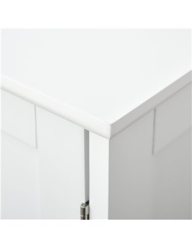 Kleankin 60x60cm Under-Sink Storage Cabinet w/ Adjustable Shelf Handles Drain Hole Bathroom Cabinet Space Saver Organizer White