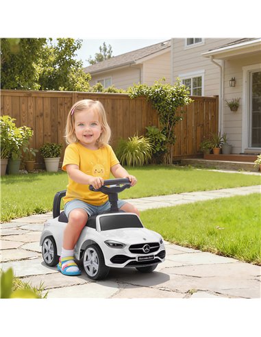 AIYAPLAY Official Mercedes-Benz Ride On Car, Foot to Floor Sliding Walker with Horn, Engine Sounds and Under-Seat Storage, White