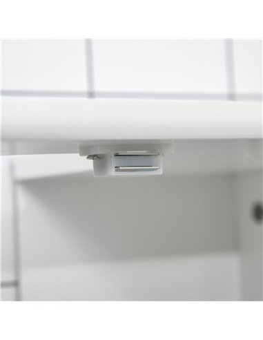 Kleankin 60x60cm Under-Sink Storage Cabinet w/ Adjustable Shelf Handles Drain Hole Bathroom Cabinet Space Saver Organizer White