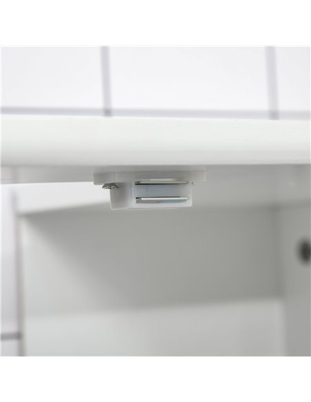 Kleankin 60x60cm Under-Sink Storage Cabinet w/ Adjustable Shelf Handles Drain Hole Bathroom Cabinet Space Saver Organizer White - pic 21236 | FastDaddyshop