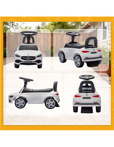 AIYAPLAY Official Mercedes-Benz Ride On Car, Foot to Floor Sliding Walker with Horn, Engine Sounds and Under-Seat Storage, White