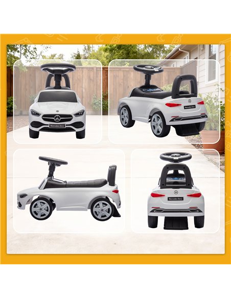 AIYAPLAY Official Mercedes-Benz Ride On Car, Foot to Floor Sliding Walker with Horn, Engine Sounds and Under-Seat Storage, White - pic 212361 | FastDaddyshop