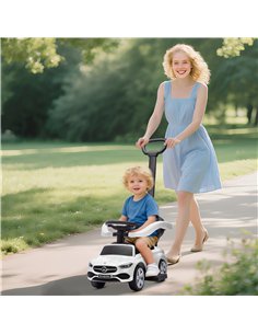 AIYAPLAY 2 in 1 Baby Ride on Push Car Mercedes-Benz C-Class Licensed Walker Foot to Floor Push-Along with Removable Handle, Whit 2