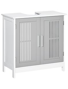 Kleankin Modern Under Sink Cabinet with 2 Doors, Adjustable Shelves, Grey