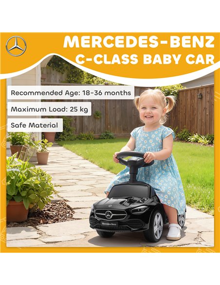 AIYAPLAY Official Mercedes-Benz Ride On Car, Foot to Floor Sliding Walker with Horn, Engine Sounds and Under-Seat Storage, Black - pic 212374 | FastDaddyshop