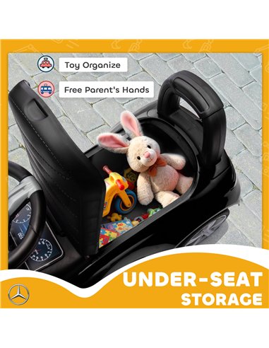 AIYAPLAY Official Mercedes-Benz Ride On Car, Foot to Floor Sliding Walker with Horn, Engine Sounds and Under-Seat Storage, Black